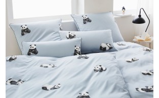 Elegante Kinderbettwäsche Panda 100x135/40x60
